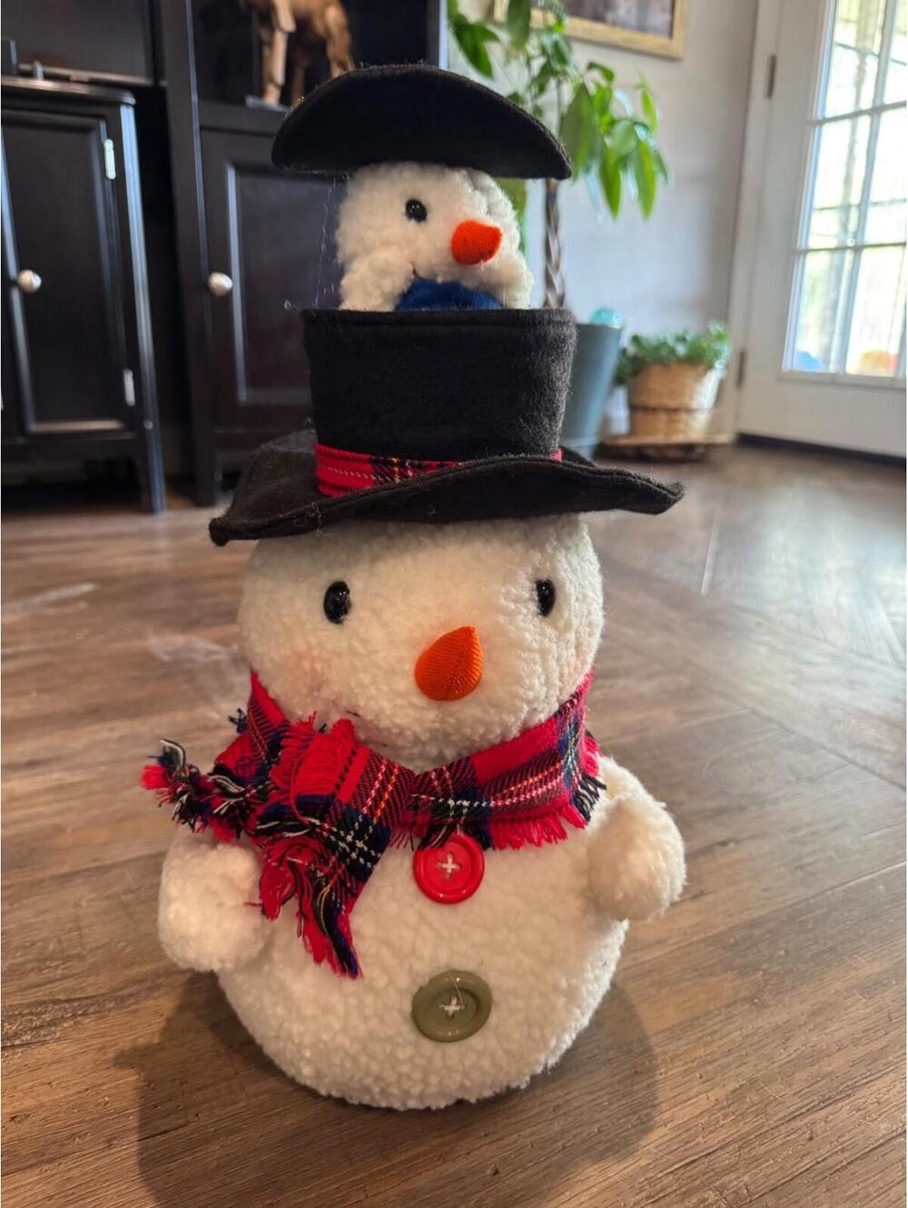 Telco Motion-ettes Christmas Snow Man with Top Hat Animated Figure 14”